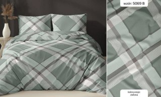 Poszewka satynowa 40x40 zielona kratka zapinana na suwak 5069 B - Karo Satin 160