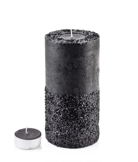 ŚWIECA LAMPION WALEC 120X240 DIAMENT CZARNY CZARNY ŚWIECA LAMPION WALEC 120X240 DIAMENT CZARNY CZARNY