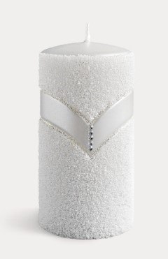 Świeca DIAMOND Walec duży parafinowa 7xh17,5cm szara Świeca DIAMOND Walec duży parafinowa 7xh17,5cm szara