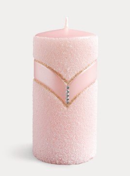 Świeca DIAMOND Walec średni 7xh14cmparafinowa różowa Świeca DIAMOND Walec średni 7xh14cmparafinowa różowa