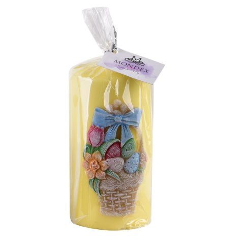 Świeca KOSZYCZEK walec średni 7x14cm żółta Świeca KOSZYCZEK walec średni 7x14cm żółta