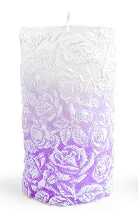 Świeca walec duży 8x18,5cm RÓŻANA liliowa parafinowa