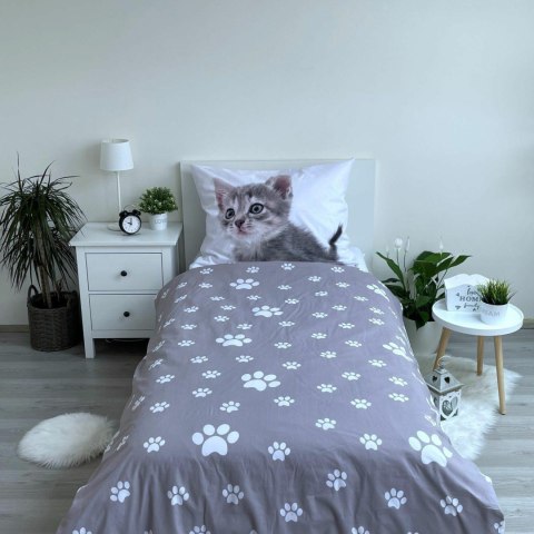 Pościel bawełniana 140x200 Kotki kotek kot szary 6572 poszewka 70x90 Pościel bawełniana 140x200 Kotki kotek kot szary 6572 poszewka 70x90