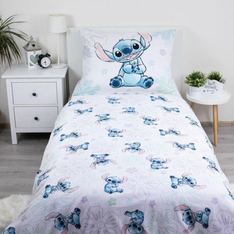Pościel bawełniana 140x200 Lilo I Stitch Ohana biała niebieska poszewka 70x90 Jf24 Pościel bawełniana 140x200 Lilo I Stitch Ohana biała niebieska poszewka 70x90 Jf24