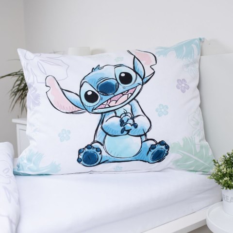 Pościel bawełniana 140x200 Lilo I Stitch Ohana biała niebieska poszewka 70x90 Jf24 Pościel bawełniana 140x200 Lilo I Stitch Ohana biała niebieska poszewka 70x90 Jf24