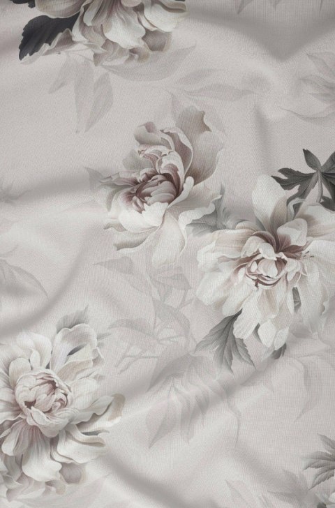 Pościel satynowa 160x200 beżowa kwiaty zapinana na suwak 5067 C - Karo Satin 160 Pościel satynowa 160x200 beżowa kwiaty zapinana na suwak 5067 C - Karo Satin 160