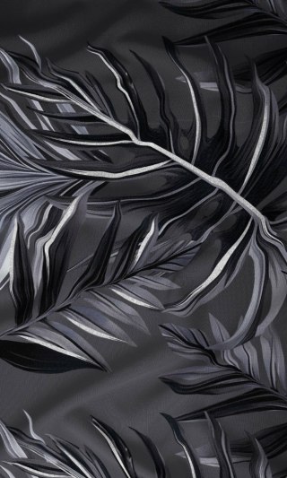 Pościel satynowa 160x200 grafitowa liście zapinana na suwak 4882 C - Karo Satin 160