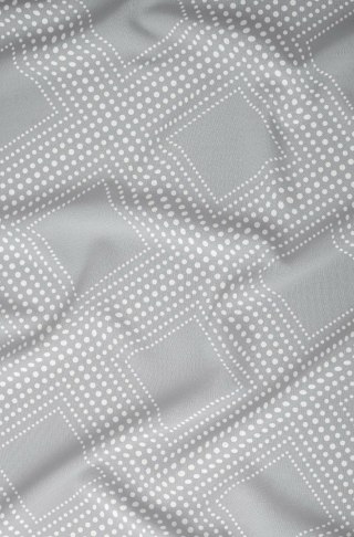 Poszewka satynowa 40x40 biała pudrowa liście zapinana na suwak 5066 B - Karo Satin 160