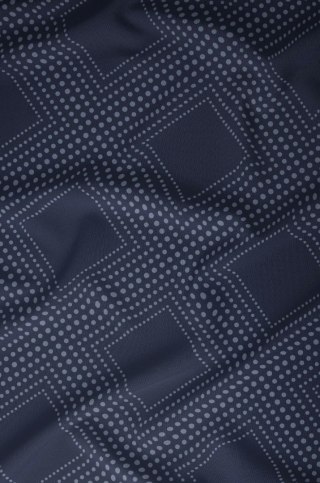 Poszewka satynowa 40x40 granatowa geometria zapinana na suwak 5073 A - Karo Satin 160