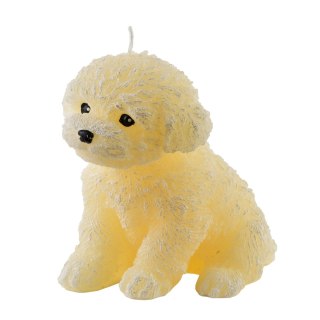 Świeca Figurka ANIMALS PIES PUDEL 13x13cm kremowa parafinowa