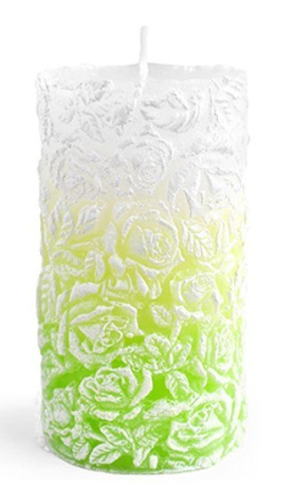 Świeca walec mały 8x10cm RÓŻANA limonkowa parafinowa Świeca walec mały 8x10cm RÓŻANA limonkowa parafinowa