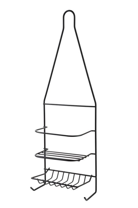 CARL BLACK Półka łazienkowa 15x9,5x46cm2 półki + 2 wieszaki CARL BLACK Półka łazienkowa 15x9,5x46cm2 półki + 2 wieszaki