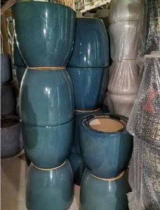 NEVA BLUE Komplet 3 osłonek ceramicznycXl: 50x50x45/ L:42x42x42/ M:35x35x38cm