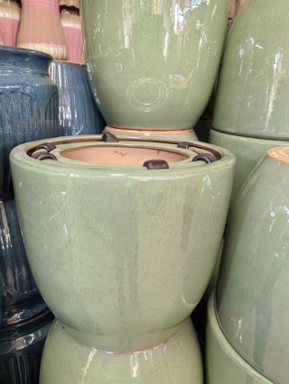 NEVA GREEN Komplet 3 osłonek ceramiczny Xl: 50x50x45/ L:42x42x42/ M:35x35x38cm
