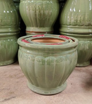 NEVA GREEN Komplet 3 osłonek ceramiczny Xl: 50x50x45/ L:42x42x42/ M:35x35x38cm