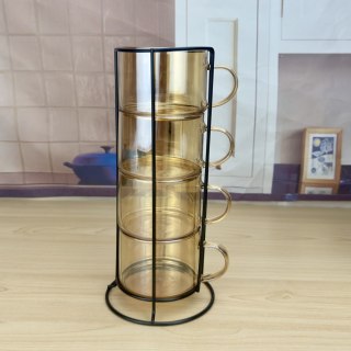 PETER HONEY Komplet 4 filiżanek na stojaku 350ml 12,5x12,5xh27cm