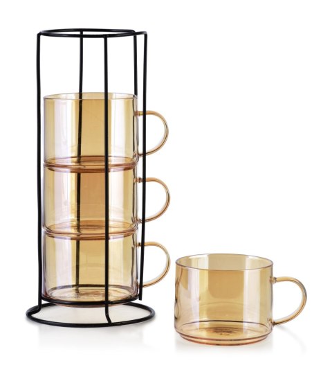PETER HONEY Komplet 4 filiżanek na stojaku 350ml PETER HONEY Komplet 4 filiżanek na stojaku 350ml