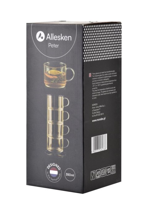PETER HONEY Komplet 4 filiżanek na stojaku 350ml PETER HONEY Komplet 4 filiżanek na stojaku 350ml