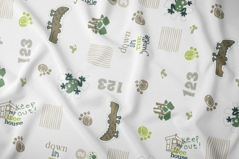 Poszewka bawełniana 40x40 krokodyle beżowa zielona dziecięca zapinana na suwak 2717 C KARO Kraina Snów Poszewka bawełniana 40x40 krokodyle beżowa zielona dziecięca zapinana na suwak 2717 C KARO Kraina Snów