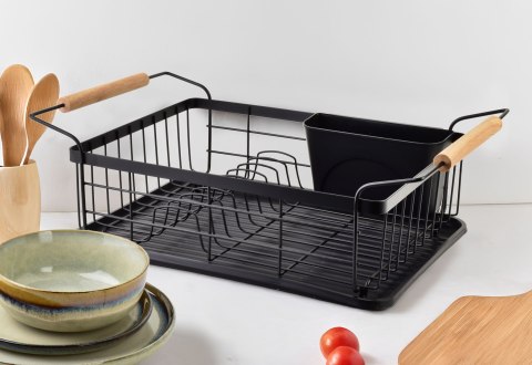 BASIC KITCHEN Ociekacz 50,5x29,8x16,5CMdrewniane uchwyty BASIC KITCHEN Ociekacz 50,5x29,8x16,5CMdrewniane uchwyty