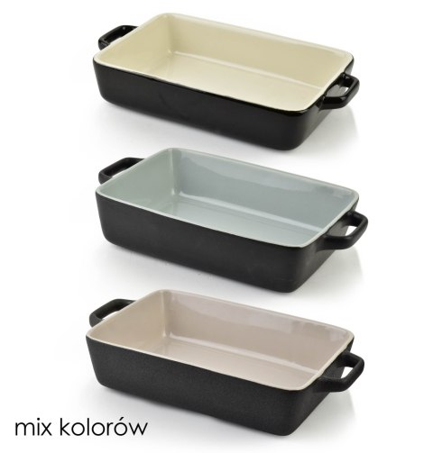 BASIC Naczynie prostokątnemix kolorów 23x16x5cm z uchwytami 27cm BASIC Naczynie prostokątnemix kolorów 23x16x5cm z uchwytami 27cm