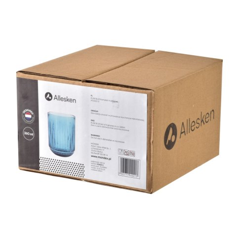 ELISE BLUE Komplet 4 szklanek 260ml7,5x9,4cm ELISE BLUE Komplet 4 szklanek 260ml7,5x9,4cm