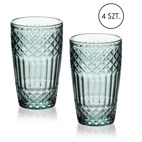 ELLA GREEN Komplet 4 szklanek 370ml370ml 8x6x12cm