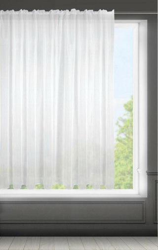 Firana 350x150 Lucy biała gotowa na taśmie z delikatnego i lekkiego woalu Eurofirany