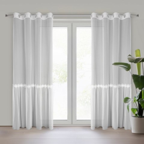 Firana gotowa Alison 140x250 biała na przelotkach Eurofirany