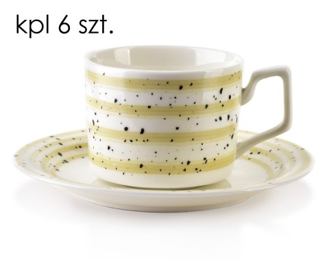 JOY Komplet 6 filiżanek ze spodkiembeżowe JOY Komplet 6 filiżanek ze spodkiembeżowe
