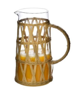 MODERN KITCHEN Dzbanek szklany 1,1L 10x8x19,5cm w oplocie boho