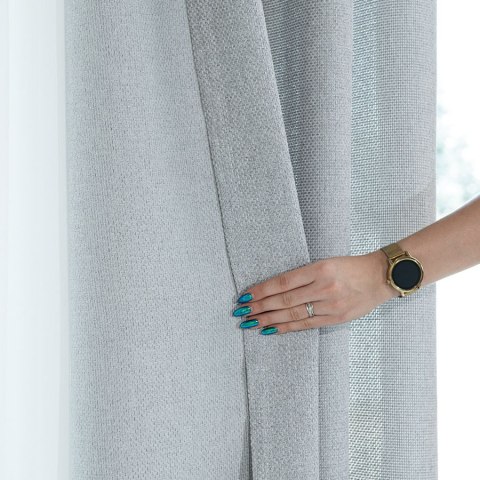 MOLLY Zasłona gotowa na taśmie, szerokość 140cm x wysokość 250cm, kolor 020 jasny szary 651350/ZGT/020/140250/1