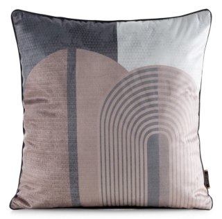 Poszewka VELVET 45x45cm beż+brąz/piping