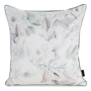 Poszewka VELVET 45x45cm biało-beżowa/piping