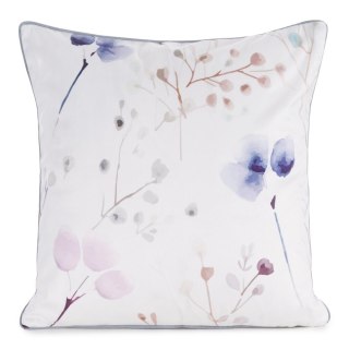 Poszewka VELVET 45x45cm biało-niebieska/piping