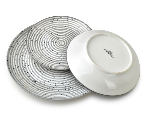 STRIPES GREY Komplet obiadowy 18cz.27/19/20cm miska 550ml STRIPES GREY Komplet obiadowy 18cz.27/19/20cm miska 550ml