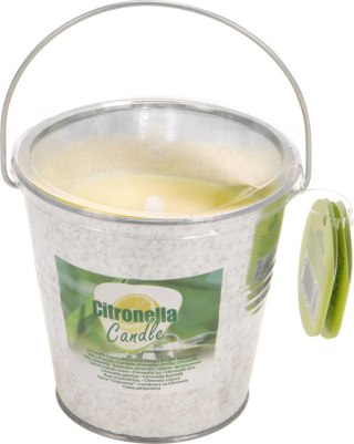 ŚWIECA CITRONELLA W METALOWYM WIADERKU 10X10CM ANTYKOMAROWA