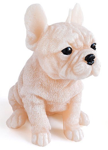 Świeca Figurka ANIMALS PIES BULDOG 11,5x15cm kremowa parafinowa