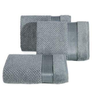 Ręcznik Milan 70x140 stalowy frotte 500g/m2 bawełniany z bordiurą przetykaną błyszczącą nicią Eurofirany