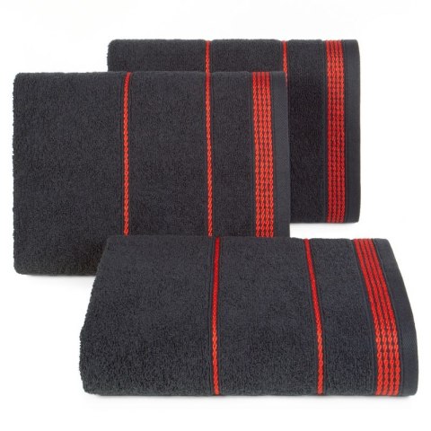 Ręcznik Mira 70x140 czarny 18 frotte 500 g/m2 Eurofirany