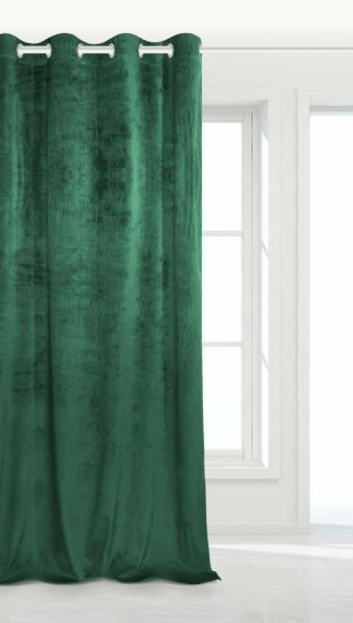 Zasłona gotowa 140x250 zielona butelkowa na przelotkach soft Velvet do salonu