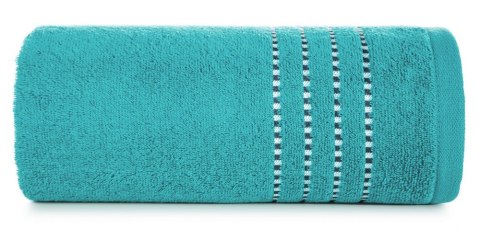 Ręcznik 30x50 Fiore turkusowy jasny 500g/m2 frotte ozdobiony bordiurą w postaci cienkich paseczków Eurofirany Ręcznik 30x50 Fiore turkusowy jasny 500g/m2 frotte ozdobiony bordiurą w postaci cienkich paseczków Eurofirany
