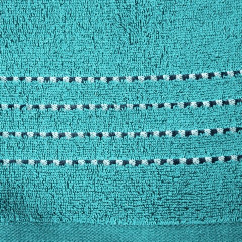 Ręcznik 30x50 Fiore turkusowy jasny 500g/m2 frotte ozdobiony bordiurą w postaci cienkich paseczków Eurofirany Ręcznik 30x50 Fiore turkusowy jasny 500g/m2 frotte ozdobiony bordiurą w postaci cienkich paseczków Eurofirany
