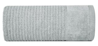 Ręcznik Glory 2 50x90 stalowy z welurową bordiurą i srebrną nicią 500g/m2 frotte Eurofirany