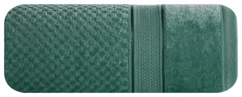 Ręcznik Jessi 30x50 zielony ciemny 500g/m2 z fakturą wytłaczanej krateczki i welurową bordiurą frotte Eurofirany Ręcznik Jessi 30x50 zielony ciemny 500g/m2 z fakturą wytłaczanej krateczki i welurową bordiurą frotte Eurofirany