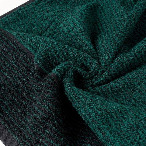 Ręcznik Leon 50x90 czarny turkusowy z żakardowym wzorem w paski frotte 500g/m2 Eurofirany