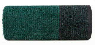 Ręcznik Leon 70x140 czarny turkusowy z żakardowym wzorem w paski frotte 500g/m2 Eurofirany