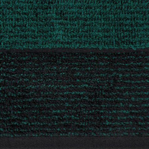 Ręcznik Leon 70x140 czarny turkusowy z żakardowym wzorem w paski frotte 500g/m2 Eurofirany