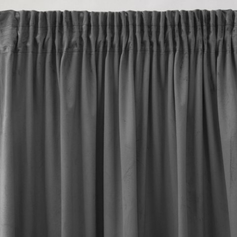 Zasłona 140x270 Sibel stalowa welurowa gotowa na taśmie Pierre Cardin