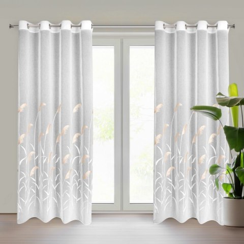 Firana 140x250 Abbie kremowa beżowa gotowa na przelotkach Eurofirany Firana 140x250 Abbie kremowa beżowa gotowa na przelotkach Eurofirany